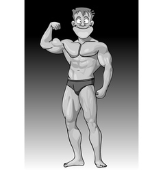 Cartoon Funny Guy Beefy Bodybuilder