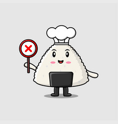 Cute Cartoon Rice Japanese Sushi Chef Character