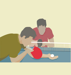 Two People Playing Table Tennis