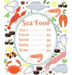 Colorful Seafood Menu Poster