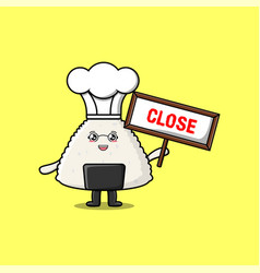 Cute Cartoon Rice Japanese Sushi Chef Character