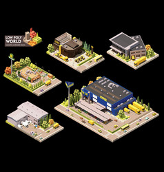 Isometric City Commercial Area Elements