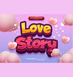 Love Story Cartoon Comic 3d Logo Mock Up Template