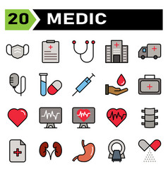 Medic Icon Set Include Face Mask Mask Healthcare