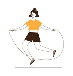 Young Woman Jumping Rope