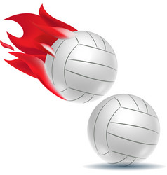 3d Art White Volleyball In Motion With Red