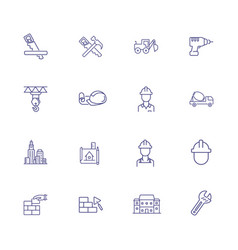 Construction Site Line Icon Set Architect