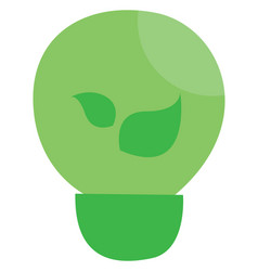 Green Lightbulb On A White Background