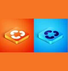 Isometric Beans Icon Isolated On Orange And Blue