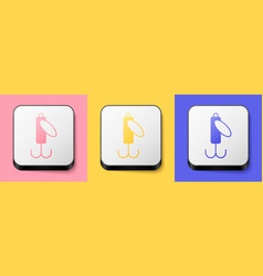 Isometric Fishing Lure Icon Isolated On Pink