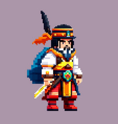 Japanese Samurai Warrior Pixel Art Character For 8