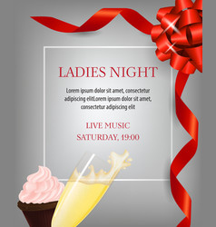 Ladies Night Lettering Dessert And Goblet