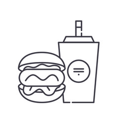 Fastfood Concept Icon Linear Isolated