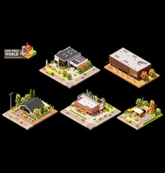 Isometric City Commercial Area Elements