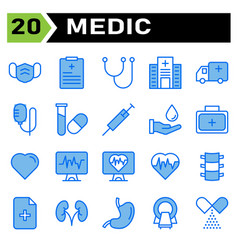 Medic Icon Set Include Face Mask Mask Healthcare