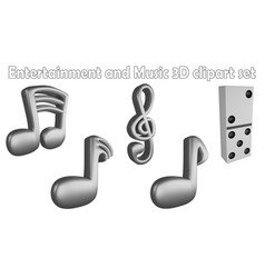 Music Notes Clipart Element 3d Render