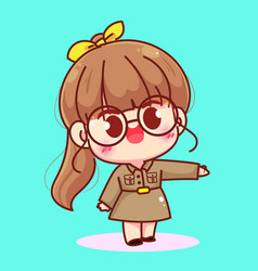 Cute Woman Teacher In Thailand Uniform Character