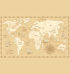 Vintage World Map Ancient Antiquity Paper