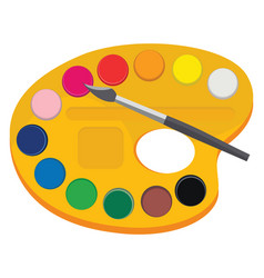 Yellow Painting Palette On A White Background