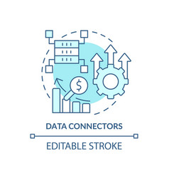 Data Connectors Turquoise Concept Icon