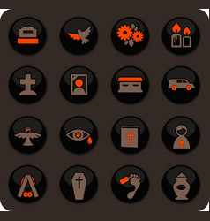 Funeral Service Icons Set