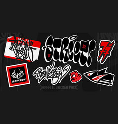 Red Abstract Colorful Urban Graffiti Style Sticker