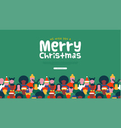 Merry Christmas Diverse People Crowd Web Template