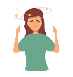 Woman Head Pain Icon Cartoon Brain Sick