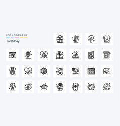 25 Earth Day Line Icon Pack Icons