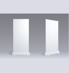 Advertising Banner Stand Front And Side View Set