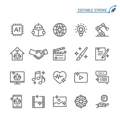 Artificial Intelligence Line Icons