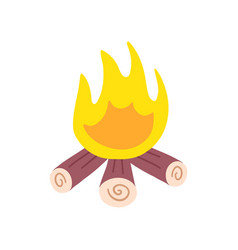 Cartoon Color Bonfire Or Campfire And Firewood