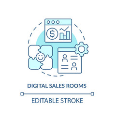 Digital Sales Rooms Turquoise Concept Icon