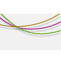 Mardi Gras Beads Isolated On Transparent