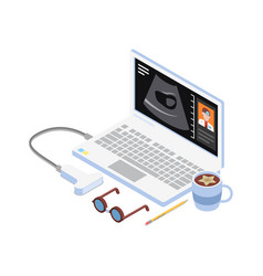 Medical Laptop Examination Composition