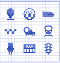 Set Location With Taxi Taximeter Traffic Light