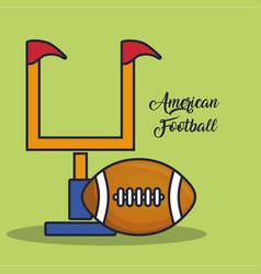 American Football Goal Post And Ball