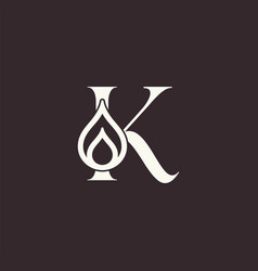 Aqua Drop Beauty Logo Letter K