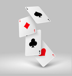 Falling aces and casino chips with isolated on Vector Image