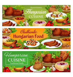 Hungary Cuisine Food Dishes Banners Set