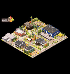 Isometric City Commercial Area Map