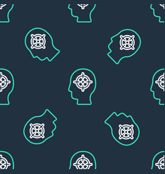 Line Head Hunting Icon Isolated Seamless Pattern