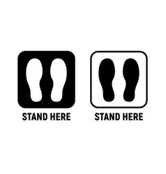 Stand Here Distance Social Icon Wait Here Feet