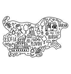 Doodle Map Of Bulgaria Famous