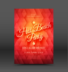 Hot Beach Party Flyer Retro Design Template