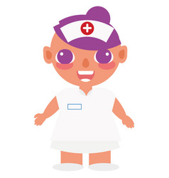 Isolated Happy Female Nurse Cartoon Character