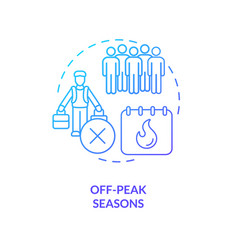 Off-peak Seasons Travel Blue Gradient Concept Icon