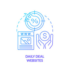 Daily Deal Websites Blue Gradient Concept Icon