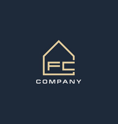 Initial Letter Fc Real Estate Logo With Simple