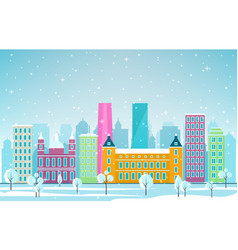 Winter Snow In Madrid City Cityscape Skyline